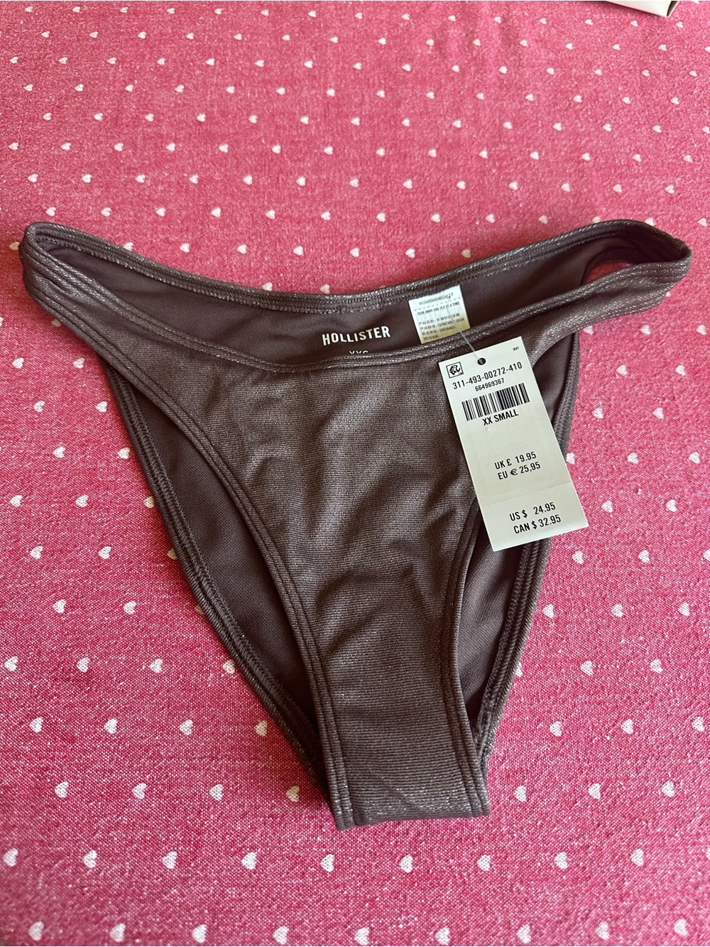 New! Hollister Brown Classic Cut Bikini Bottom size Xxs